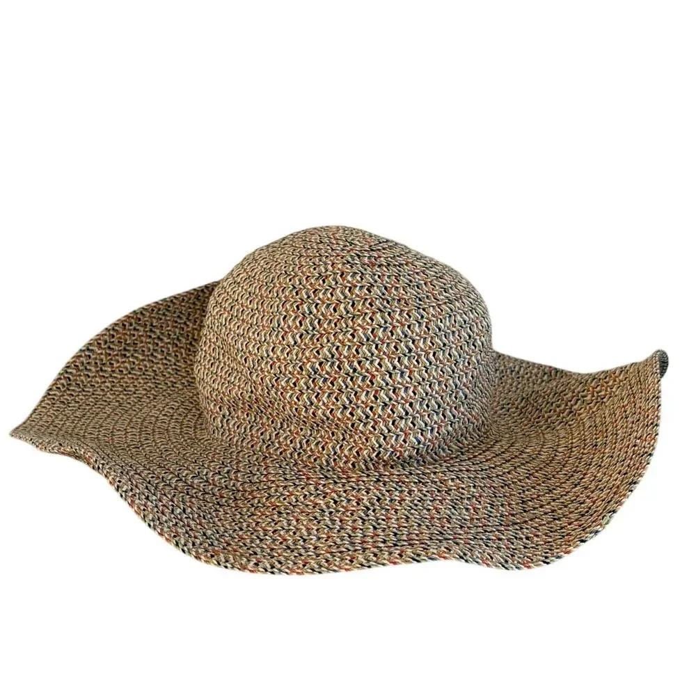 Four Buttons Hat San Dego Hat Co. Beach Floppy Wide Brim Staw Weave Hat‎